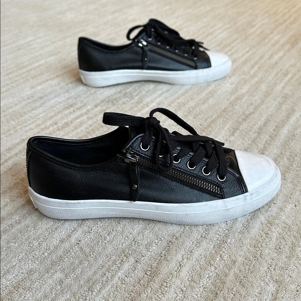 NWOB COACH Empire Zip Lace-Up Sneakers Leather Black Size 6.5